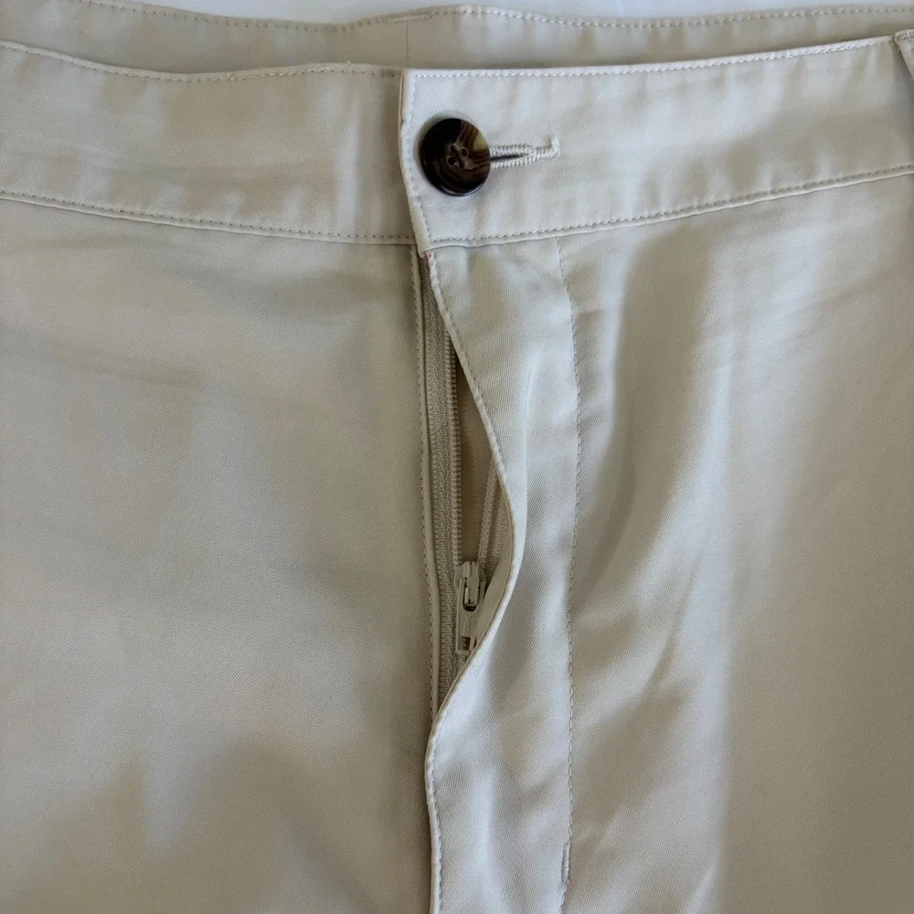 Adidas Mens Climalite GolfCore Pants Beige‎ Tan Flat Front Chino Trousers 42x32